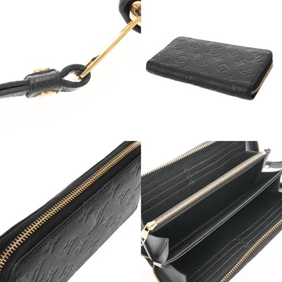LOUIS VUITTON Monogram Empreinte Zippy Wallet Noir M61864 Women's Leather Long - Picture 11 of 13
